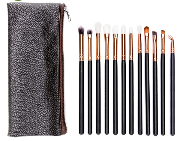 Professional 12pc eye make up brushes with case.