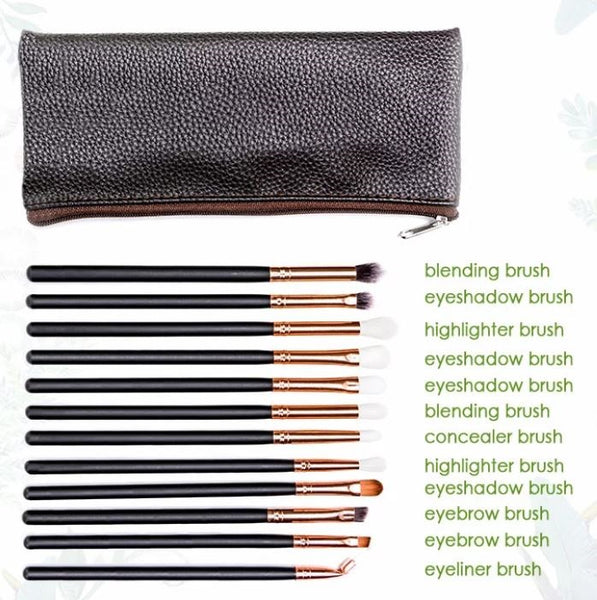 Professional 12pc eye make up brushes with case.