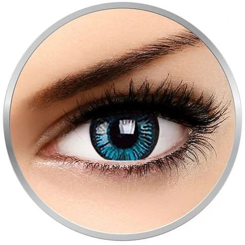 Big Eye Blue Beauty colorrf contact lenses 1 pr + lense case and drawstring bag