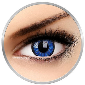 Blue Charm colored contact lenses 1 pair 3 month replacement + satin drawstring bag + lenses case