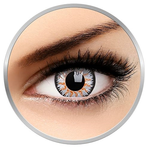 Grey Charm colored contact lenses 1 pair 3 month replacement + satin drawstring bag + lenses case