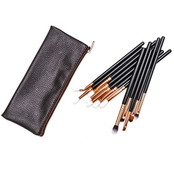 Professional 12pc eye make up brushes with case.