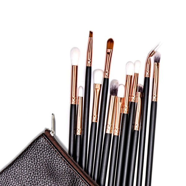 Professional 12pc eye make up brushes with case.